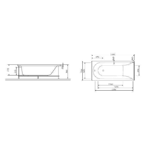 Ванна акриловая Am.Pm W72A-150-070W-R2