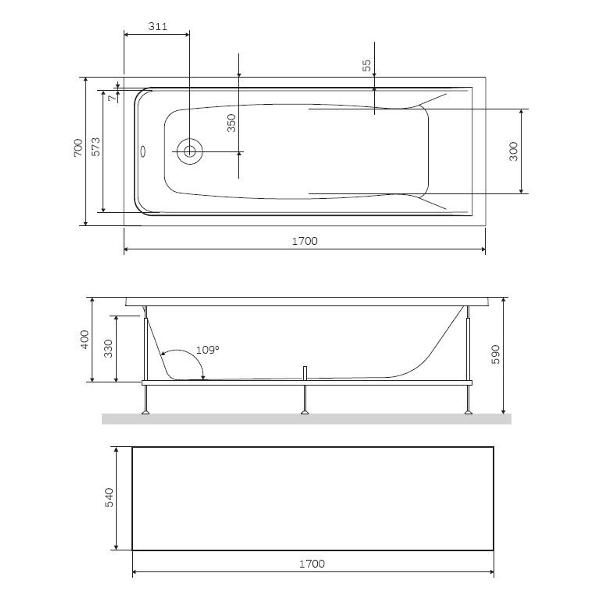 Панель Am.Pm W93A-170-070B-P
