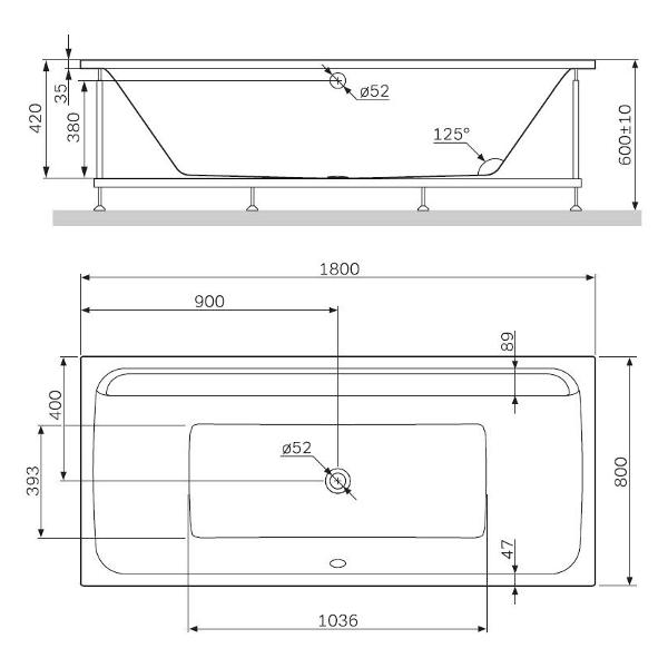 Каркас Am.Pm W52A-180-080W-R