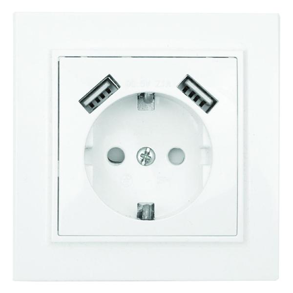 Розетка EKF ERR16-028-100-2USB