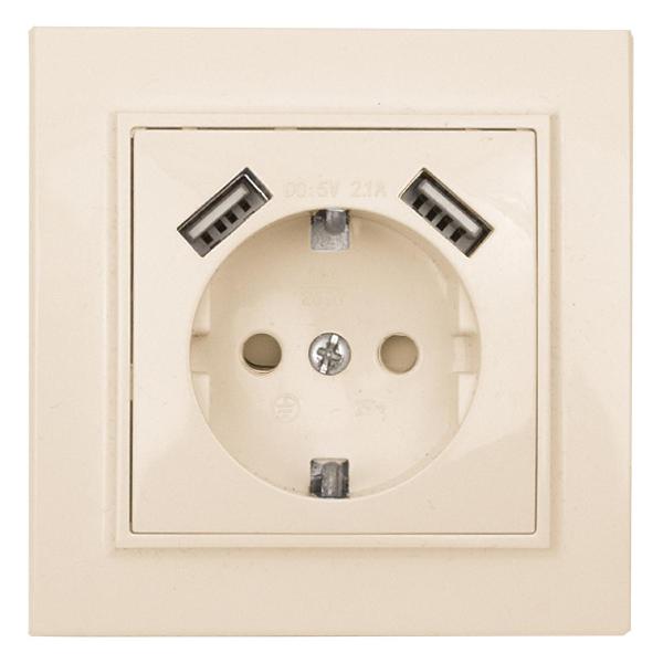 Розетка EKF ERR16-028-200-2USB