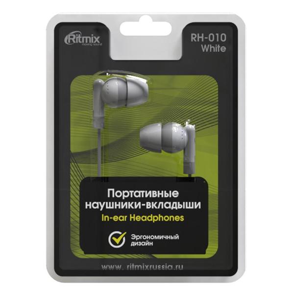 Наушники внутриканальные Ritmix RH-010 белый