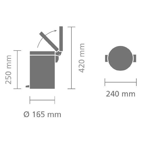 Ведро Brabantia NewIcon с педалью 3л 202582