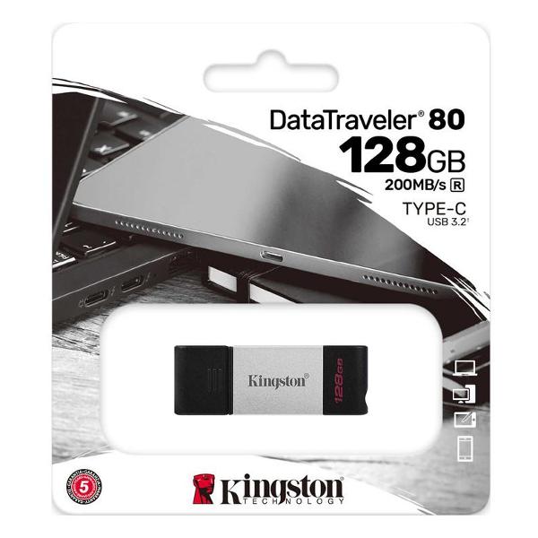 Флэш диск Kingston DataTraveler 80 200R 128GB Type-C (DT80/128GB)