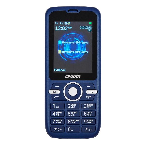 Мобильный телефон Digma Linx B240 32Mb синий