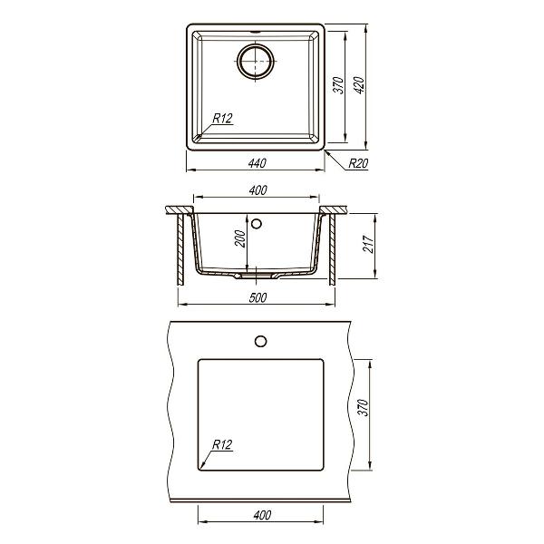 Мойка кухонная Lemark SINARA 440-U