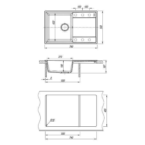 Мойка кухонная Lemark IMANDRA 760 Gray