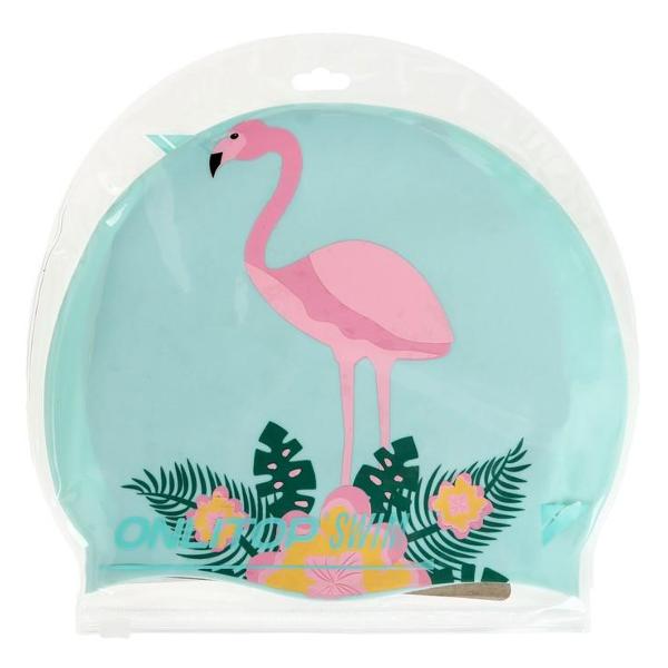 Шапочка для плавания ONLITOP фламинго на цветке 7316252