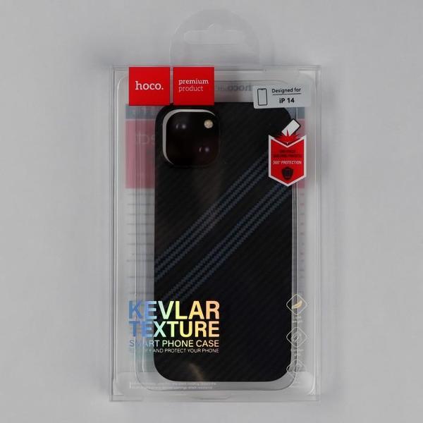 Чехол Hoco для iPhone 14 кевлар. текстура Black/серый