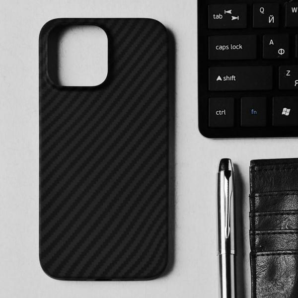 Чехол Hoco iPhone 14 Pro Max кевларовая текстура MagSafe черный