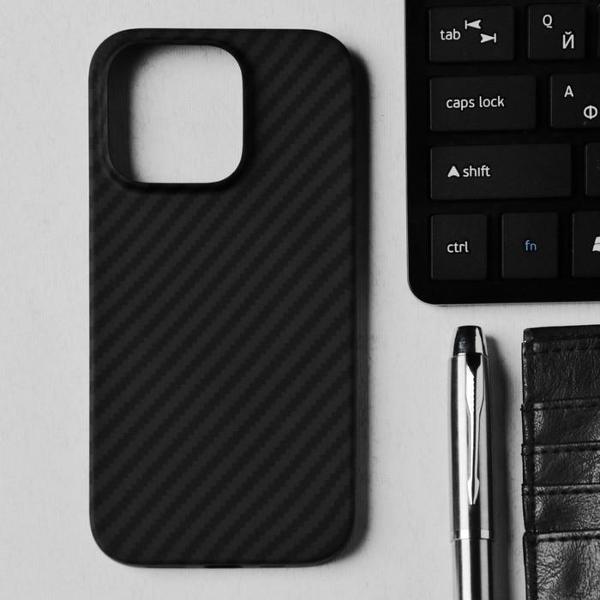 Чехол Hoco для iPhone 14 Pro кевлар. текстура MagSafe черный