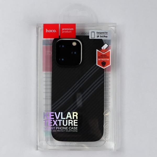Чехол Hoco для iPhone 14 Pro кевлар. текстура Black/серый