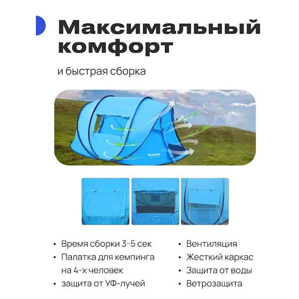 Палатка туристическая RoadLike Family синий