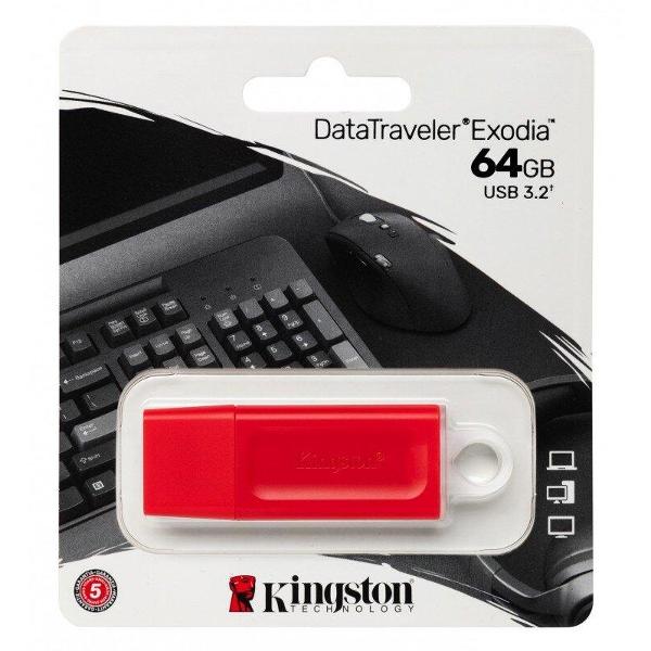 Флеш-диск Kingston DataTraveler Exodia 64GB USB3.2 Red (KC-U2G64-7GR)