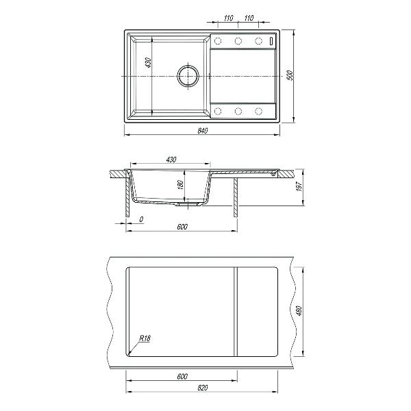 Мойка кухонная Lemark IMANDRA 840 грей