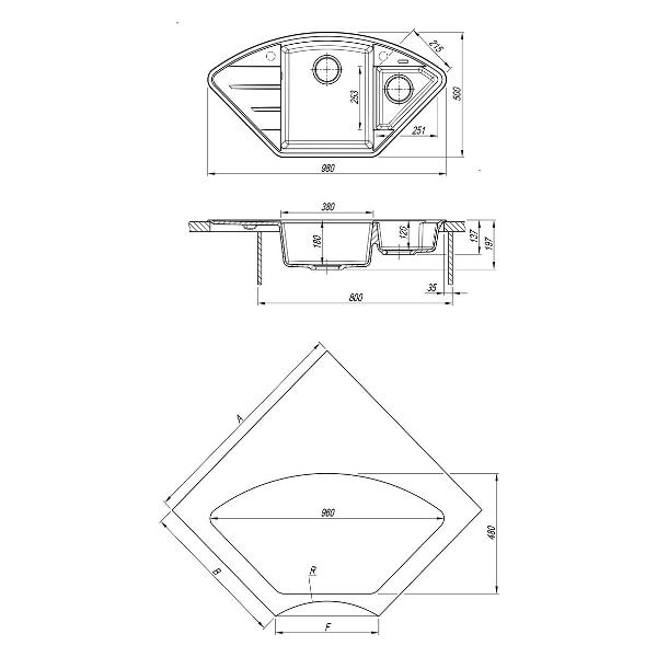 Мойка кухонная Lemark IRKANA 980 серый шелк