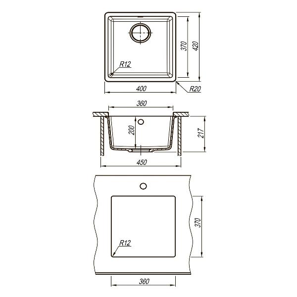 Мойка кухонная Lemark SINARA 400-U Jasmine