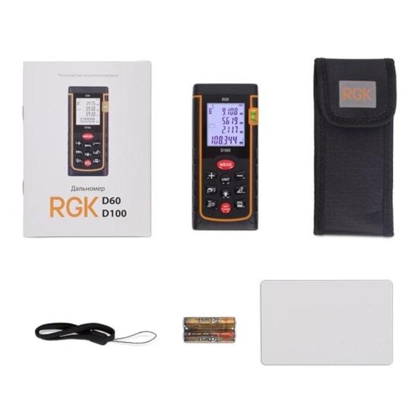 Лазерный дальномер RGK D100 с поверкой