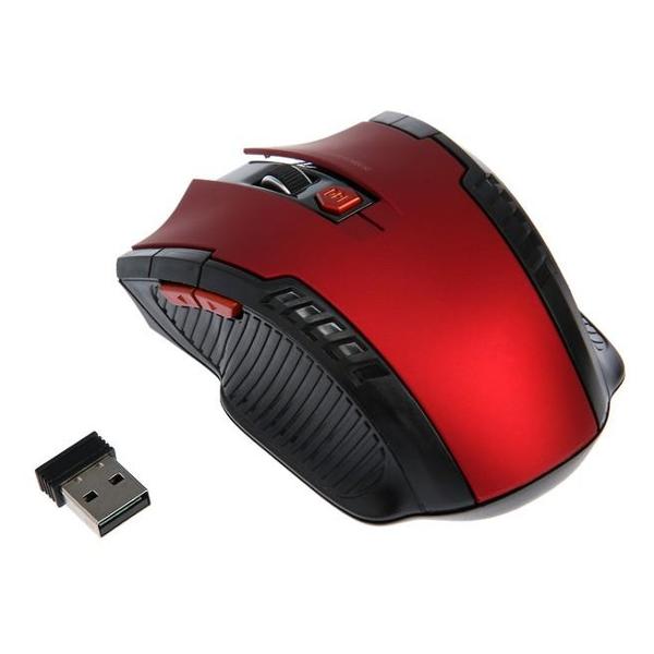 Мышь беспроводная Luazon Home MB-2.6 черный красный