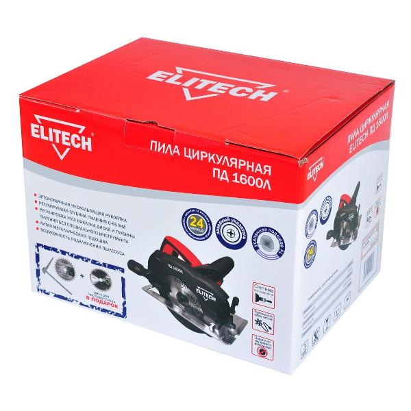 Электропила циркулярная Elitech ПД 1600Л