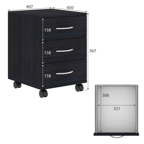 Тумба к компьютерному столу Skyland SIMPLE SC-3M.1 Дуб Юкон 00-07131837