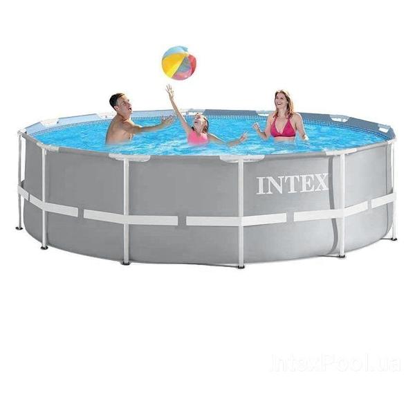 Бассейн надувной Intex 26718 серый