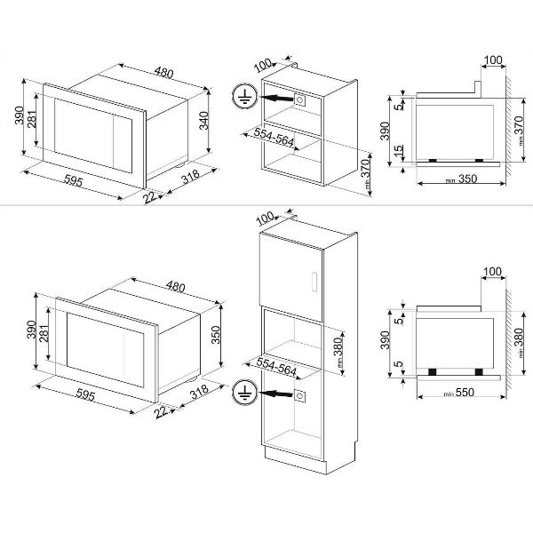 Встраиваемая микроволновая печь Премиум Smeg FMI120G
