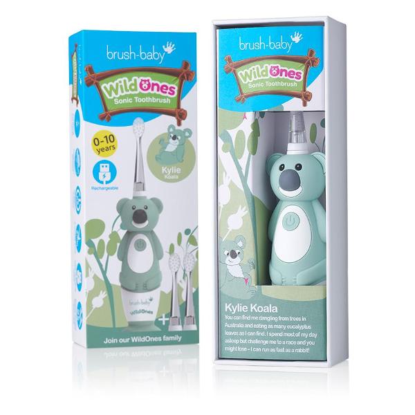 Электрическая зубная щетка Brush-Baby Sonic WildOnes Коала оранжевая