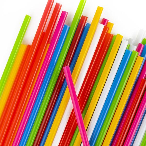 Трубочки для напитков Laima 608357 8х240 мм, 250 шт. прямые разноцветные