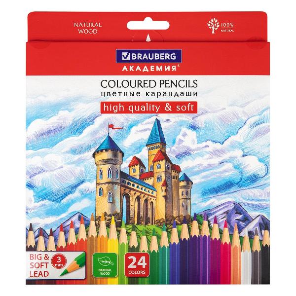 Карандаши Brauberg 24 цвета 181866