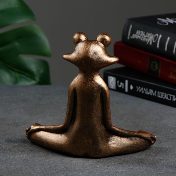 Фигура для сада Хорошие сувениры Лягушка йог в позе лотоса