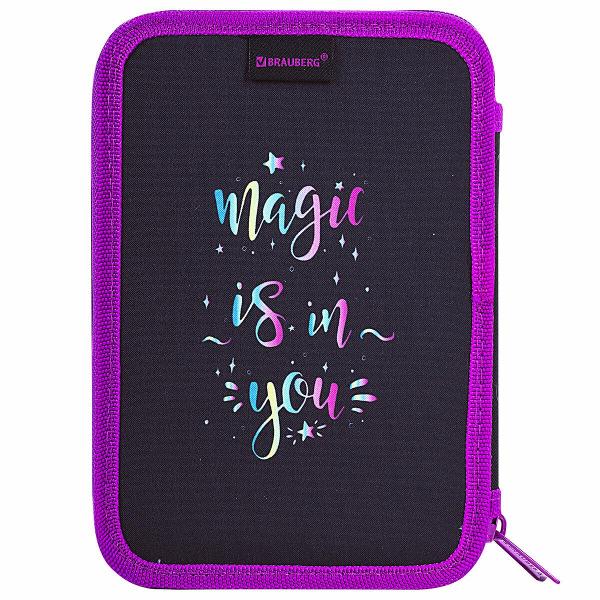 Пенал Brauberg 271542 21х14 см черный