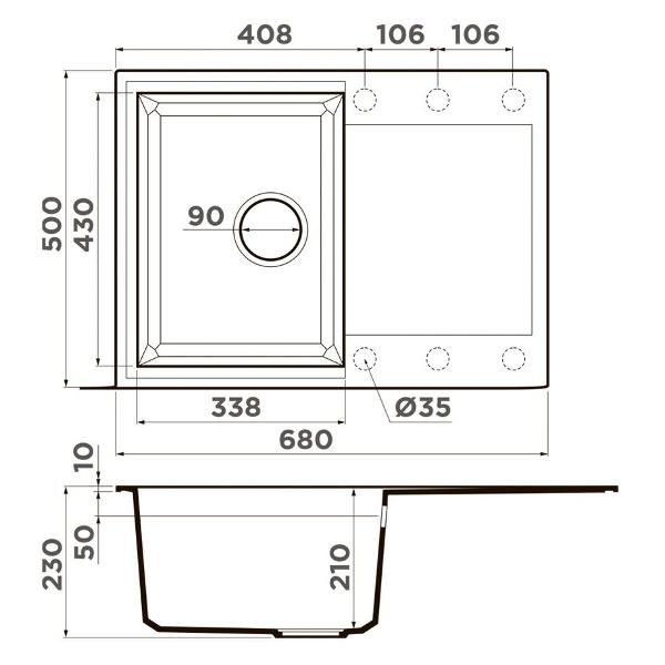Мойка кухонная Omoikiri Sakaime 68-EV Tetogranit (4993194)