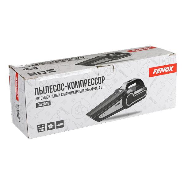 Пылесос автомобильный FENOX с фонарем и манометром FAE2016