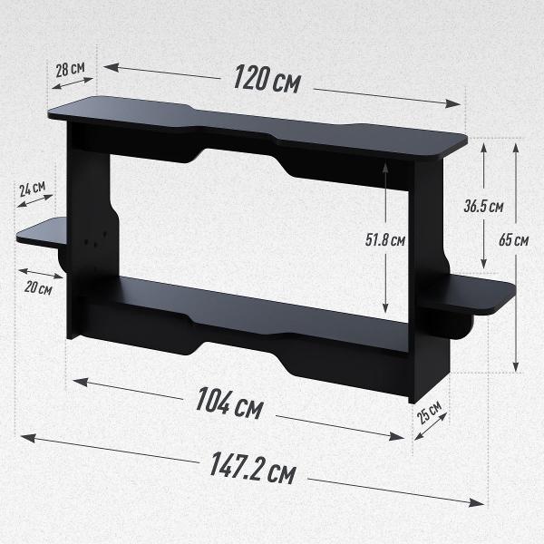 Подставка для монитора и акустической системы VMMGAME LEVEL BLACK LVL-1BKBK