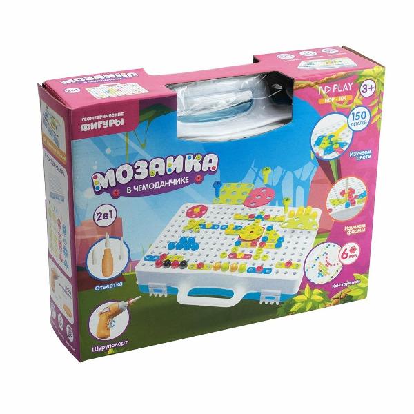 Электронный конструктор ND Play Мозаика в чемоданчике 2 в 1 NDP-104