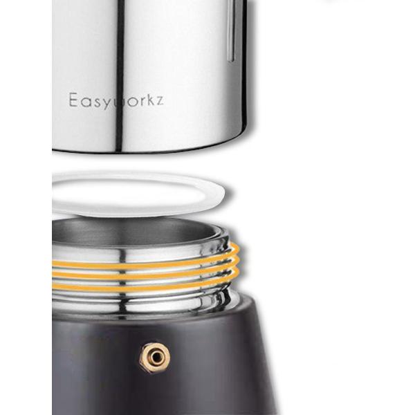 Кофеварка гейзерная HILZZ Diego EMpS_300 серебристый металлик/черный