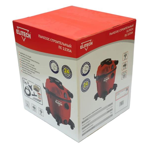 Пылесос строительный Elitech ПС 1235А