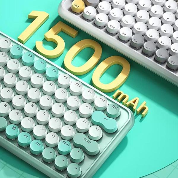 Клавиатура беспроводная Aula F3680 green/белый