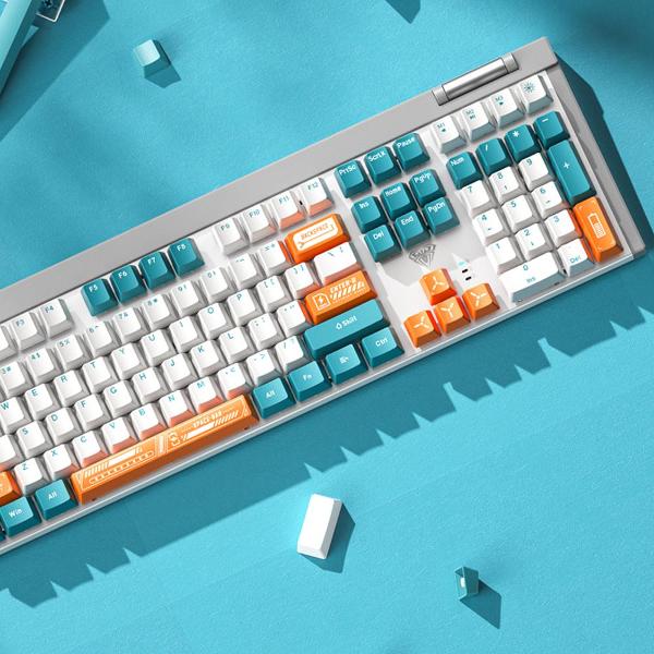 Клавиатура беспроводная Aula F3050 green+white