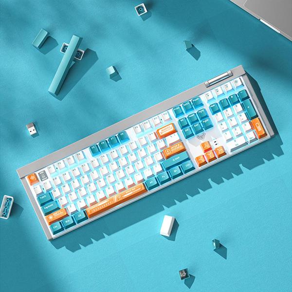 Клавиатура беспроводная Aula F3050 green+white