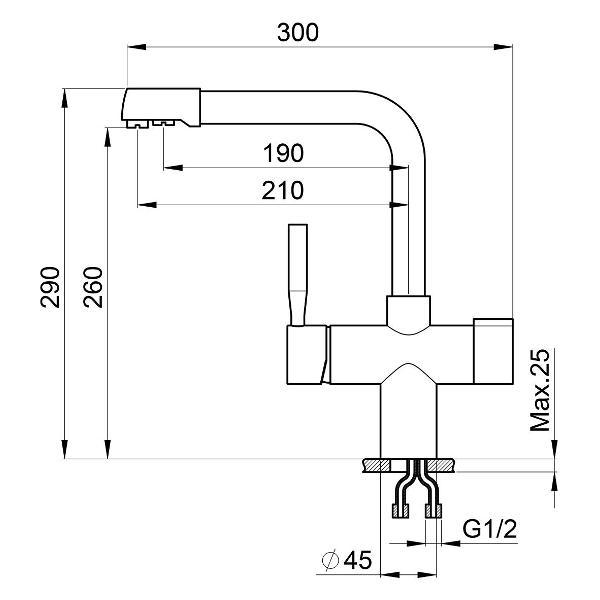 Смеситель Krona BRUNNEN H290 1 GRAPHITE