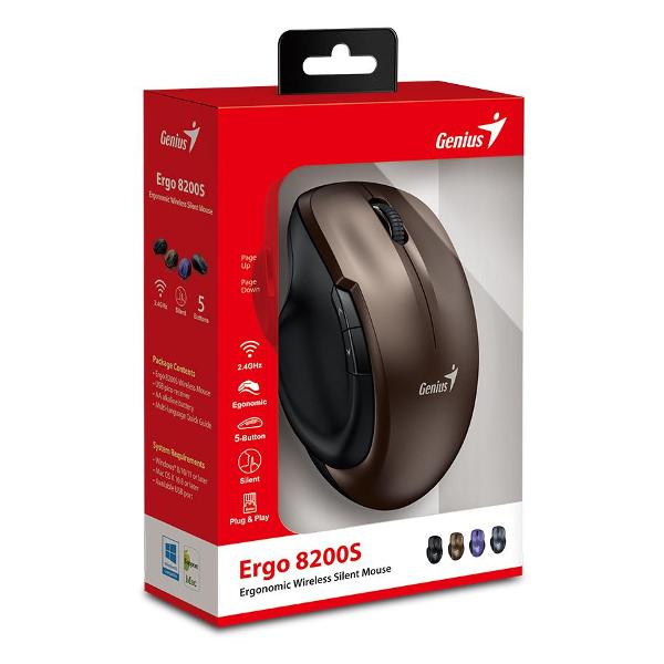 Мышь беспроводная Genius Ergo-8200S шоколадный