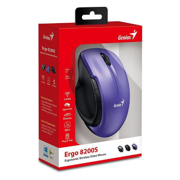 Мышь беспроводная Genius Ergo-8200S пурпурный