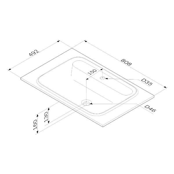 Раковина встраиваемая Am.Pm M8FWPC0800WM