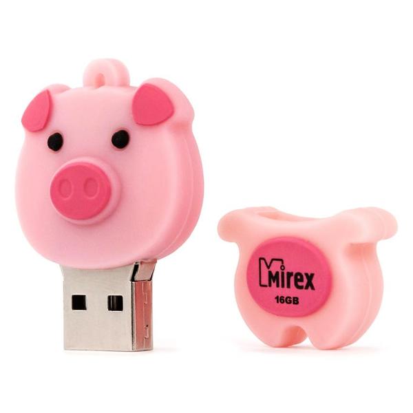 Флэш диск USB Mirex PIG 16GB розовый