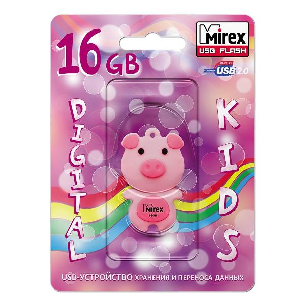 Флэш диск USB Mirex PIG 16GB розовый
