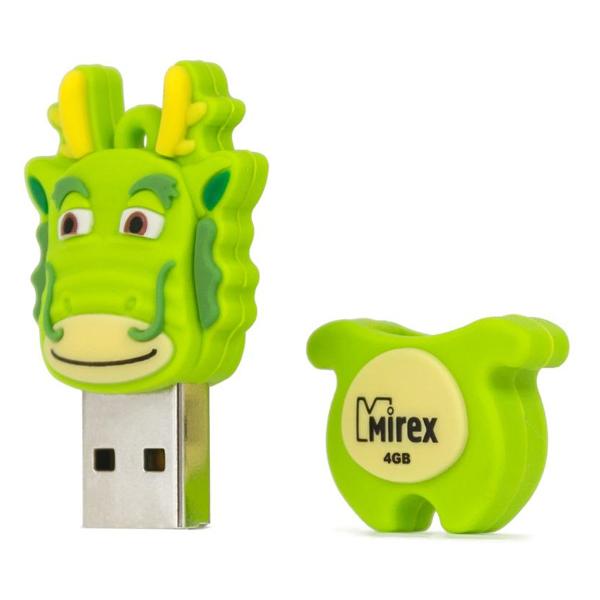 Флэш диск USB Mirex DRAGON 4GB зеленый