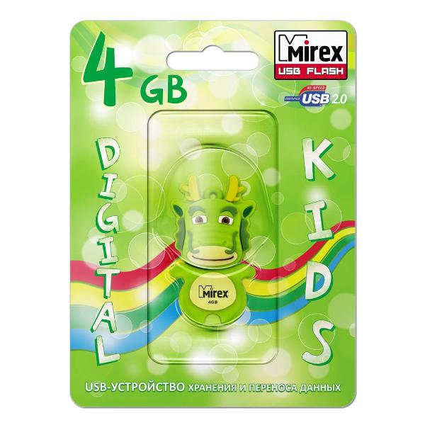 Флэш диск USB Mirex DRAGON 4GB зеленый