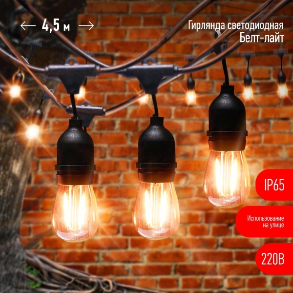 Электрогирлянда ЭРА ERABL-FIL1 4,5 м